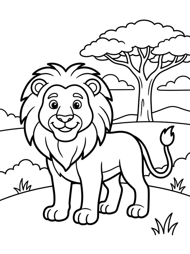 Página de livro de colorir gerada pela IA